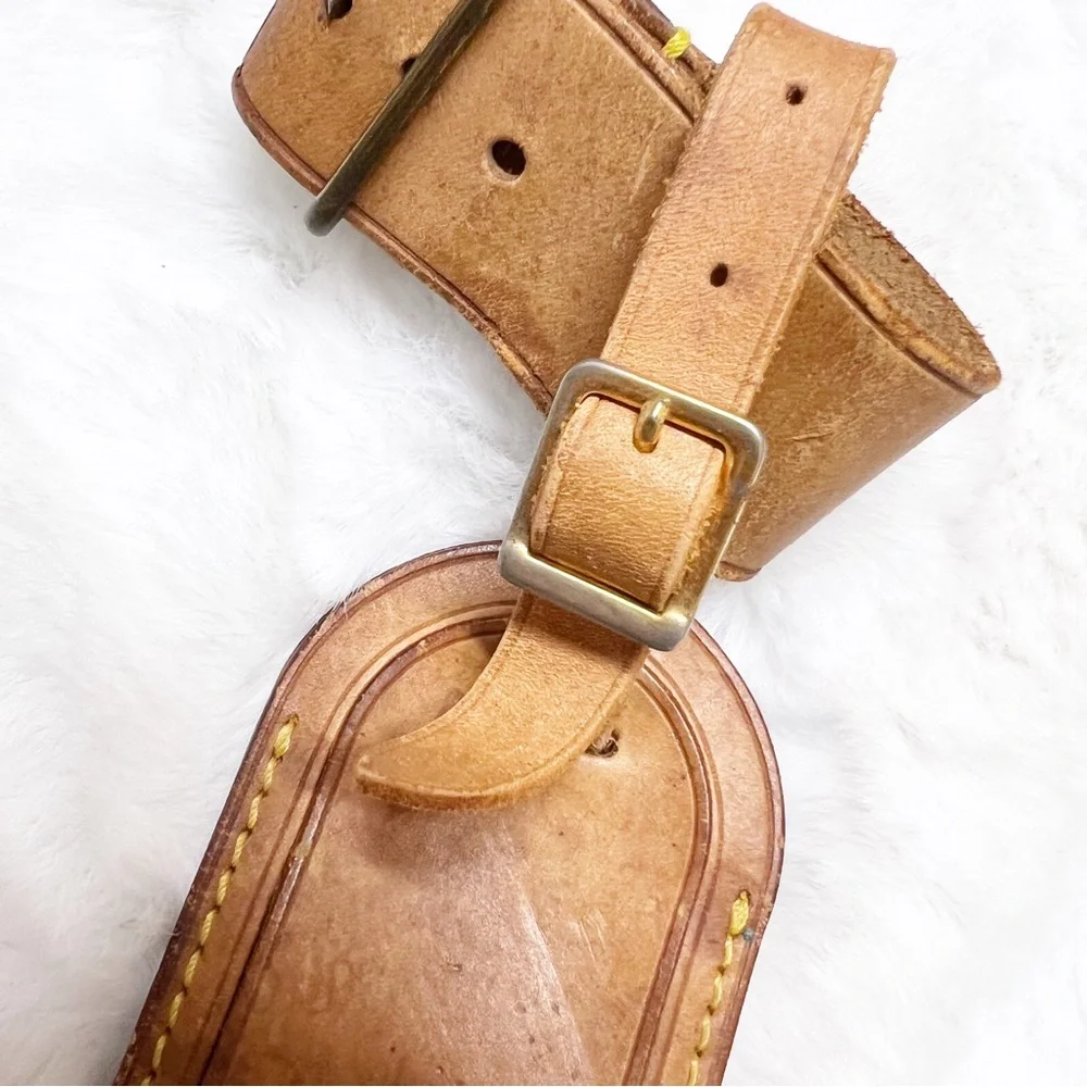 Louis Vuitton Poignet and Luggage Tag Set in Vachetta Leather Authentic